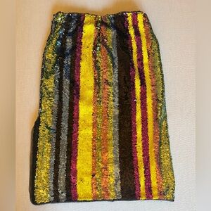 GREY LAB Vibrant Sequin Pencil Skirt with side slit